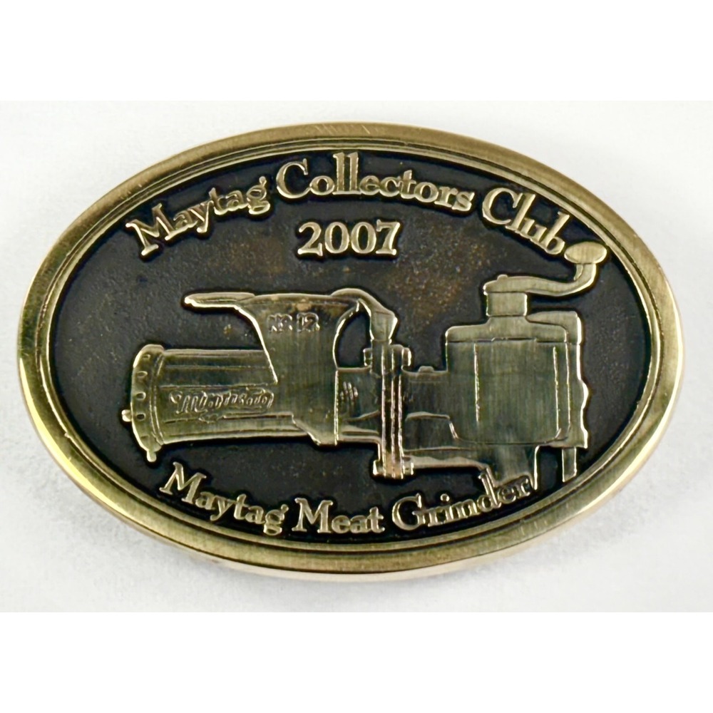 Maytag Collectors Club Belt Buckle Maytag Meat Grinder‎ Northwest Brass Works